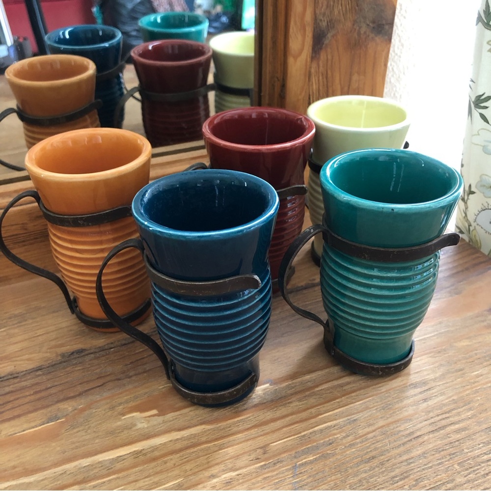 Vintage Italian ringware espresso cups